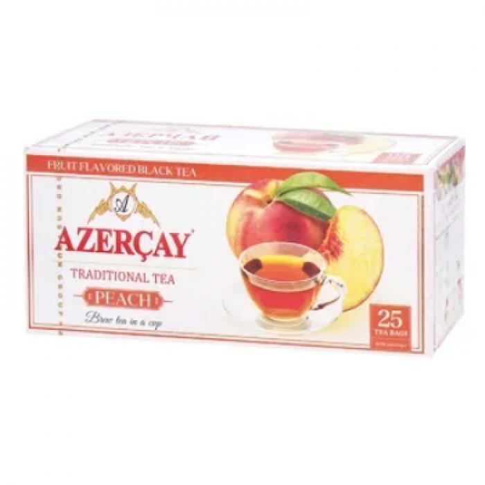 Juodoji arbata persikų skonio  „Azercay“, 45g