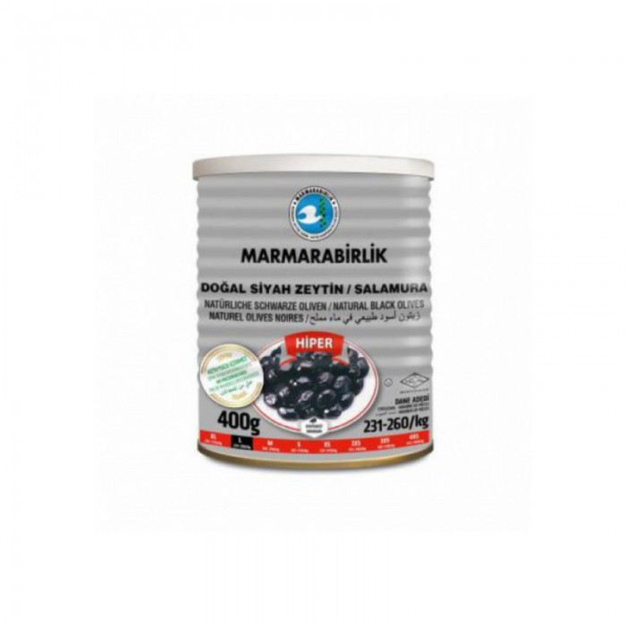 Black olives with stones "Marmarabirlik" L (hyper), 800g