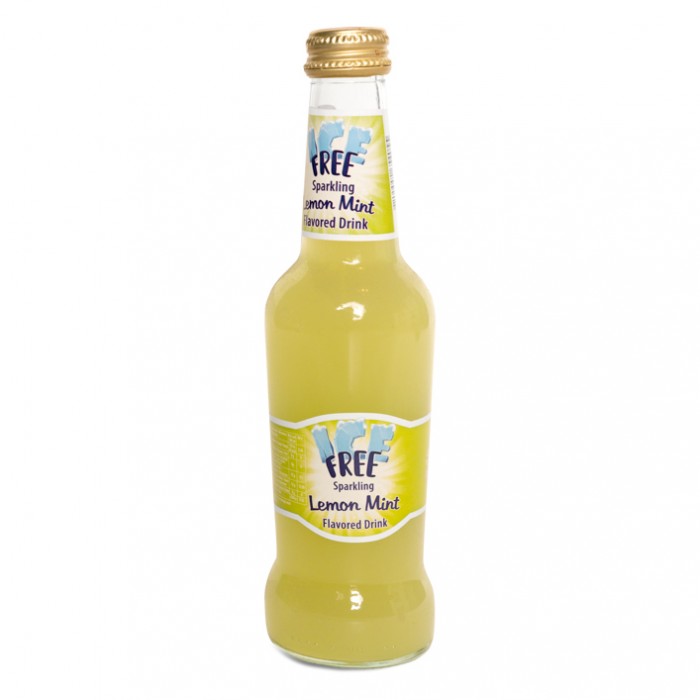 Carbonated lemon-flavored drink "Ice free".