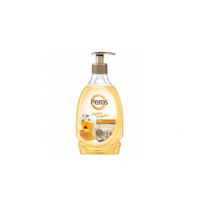 Liquid hand soap with honey and cotton "Peros", 400g
