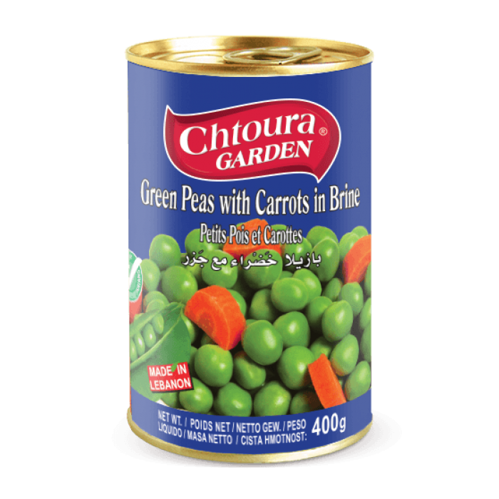 Canned green peas with carrots "Chtoura Garden", 400g