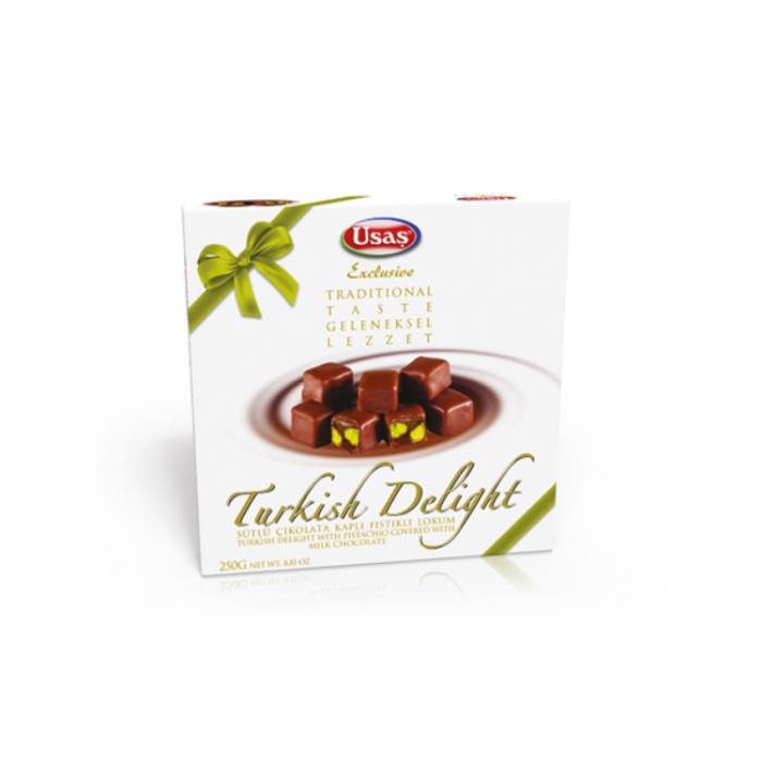 Turkish sweets with pistachios and milk chocolate "Usas" 250g
