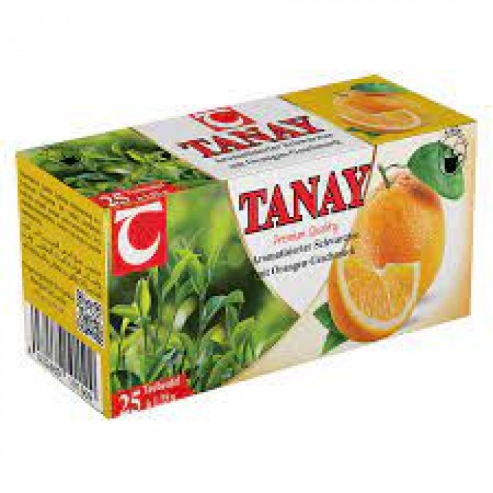 Apelsinų skonio juodoji  arbata pakeliuose  „Tanay“.