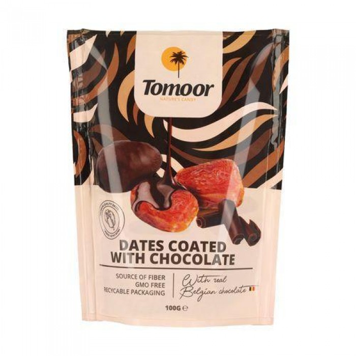 Datulės aplietos Belgišku juoduojų šokoladu "Tomoor", 100g