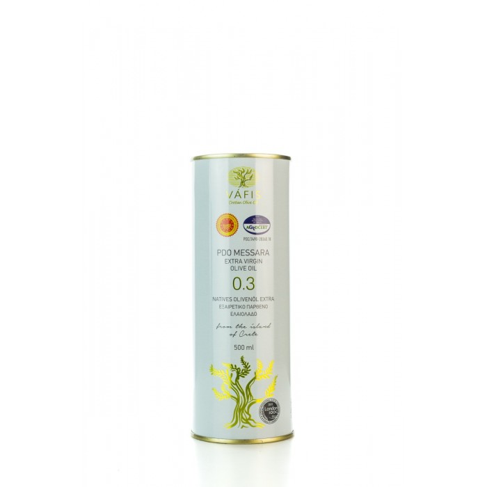 Extra pure olive oil from the Messara Valley "Vafis", 0.3% acidity 0.5l (Can)