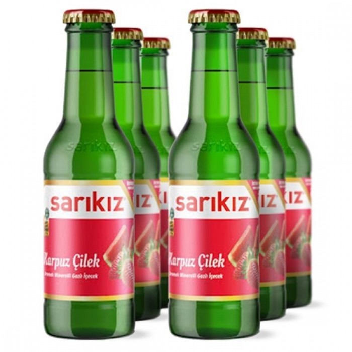 Arbūzo ir braškių skonio gazuotas gėrimas „Sarikiz“